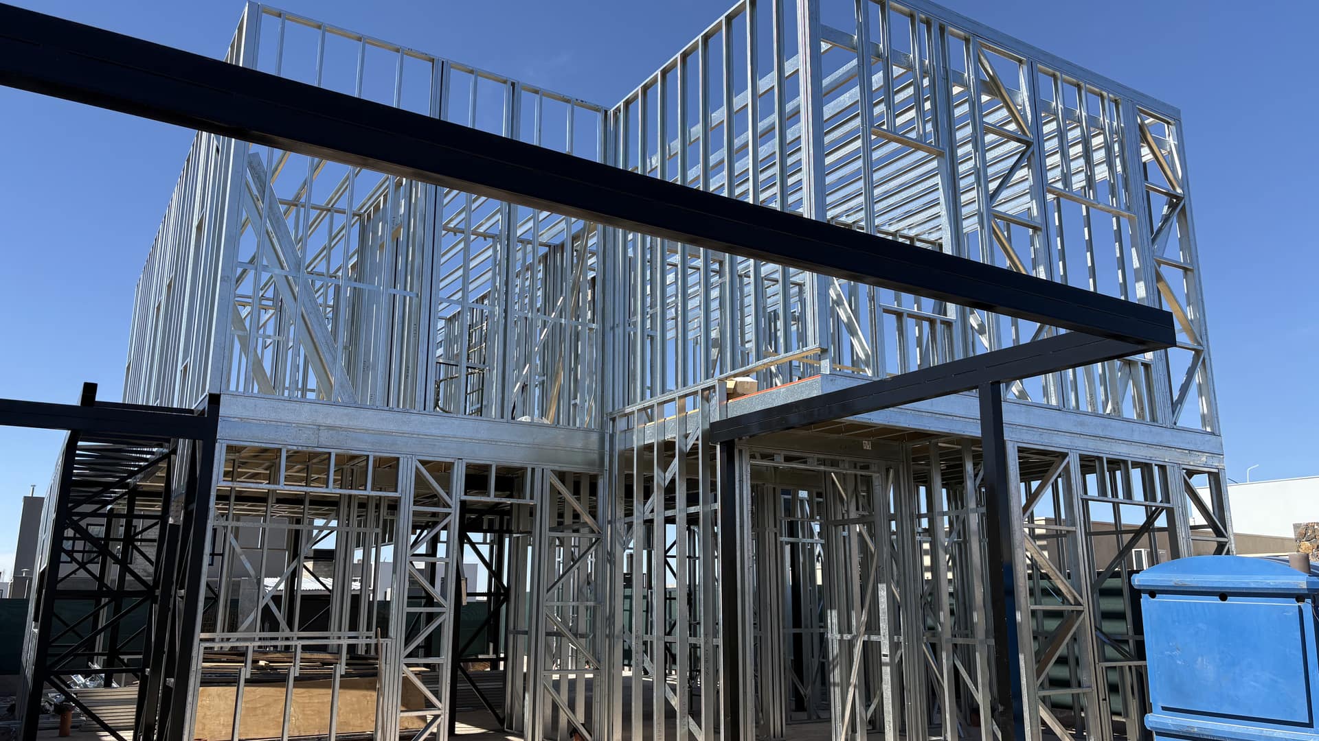 Estructura de Steel Framing montada en obra